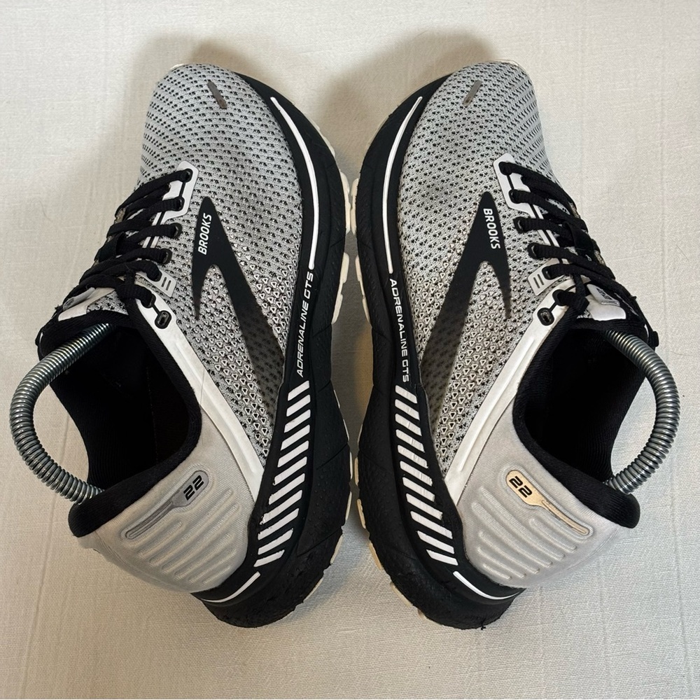 Brooks Adrenaline GTS 22 Running Shoes-White/Gray/Black-Men Size 8.5 - Picture 7 of 11